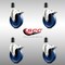Service Caster 5 Inch 316SS Solid Poly Swivel 1-1/2 Inch Expanding Stem Caster Set Lock Brake SCC-SS316TTLEX20S514-SPUS-112-4 - alternate 3